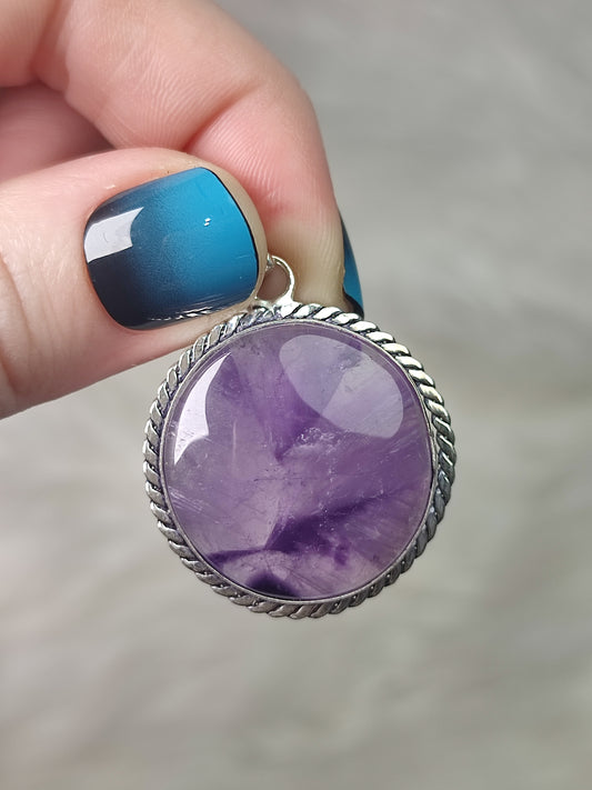 Colgante baño de plata con amatista - n° A1