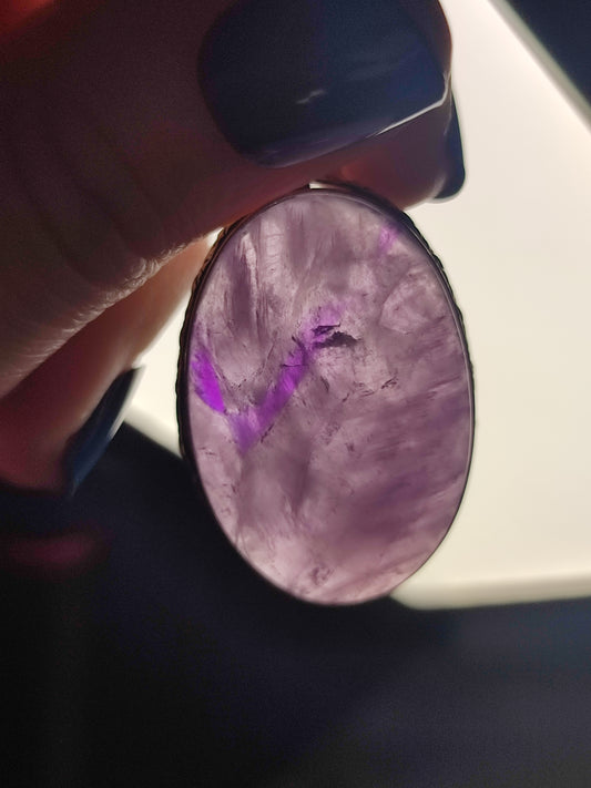 Colgante baño de plata con amatista - n° A2