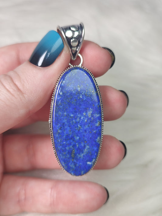 Colgante baño de plata con lapislázuli - n° 37