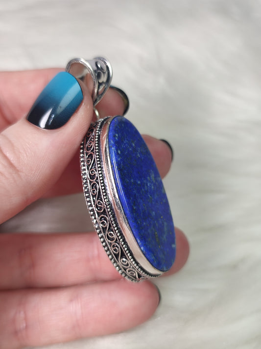 Colgante baño de plata con lapislázuli - n° 37