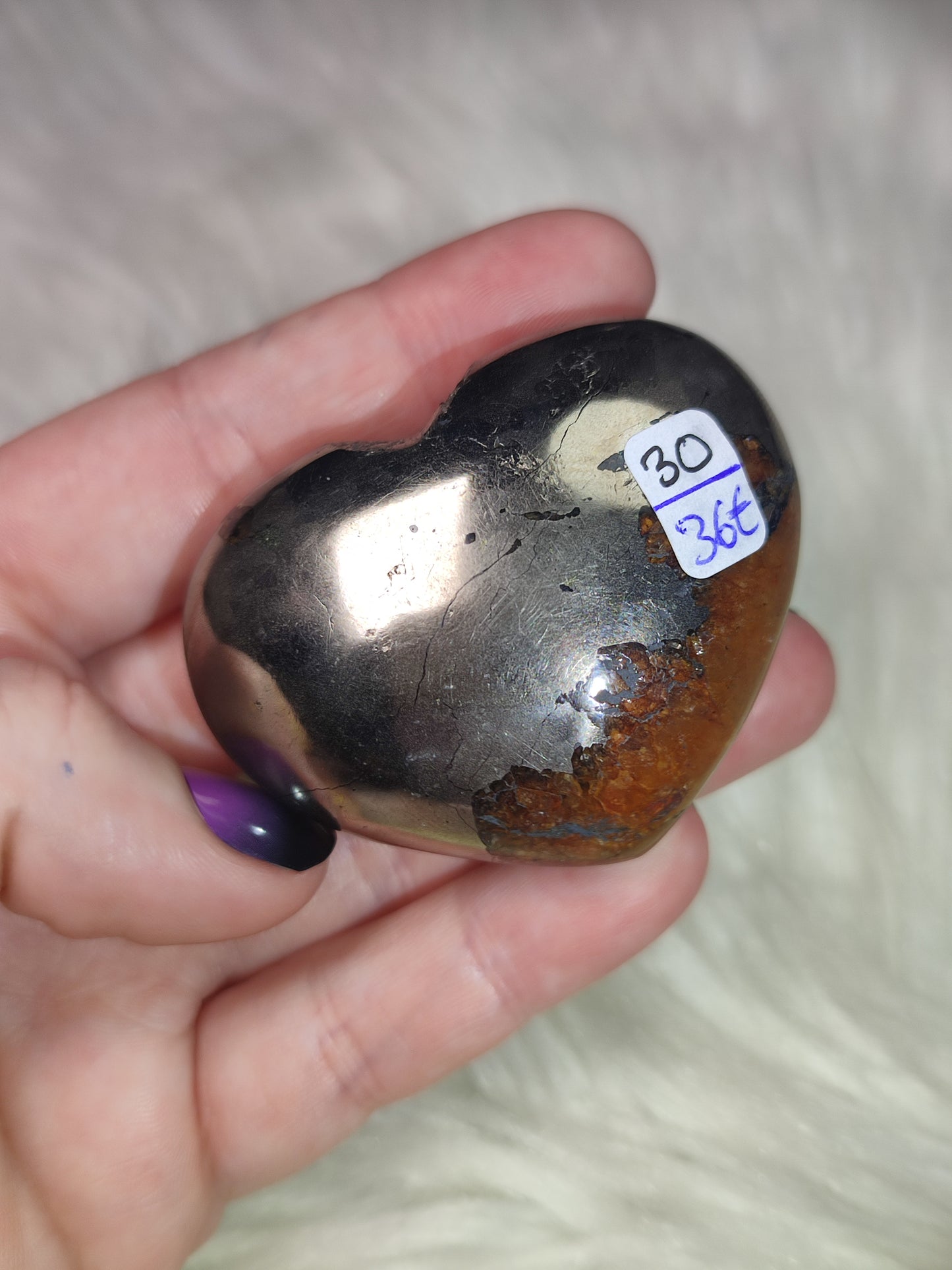 Corazón pirita con cuarzo sanador - N° 30