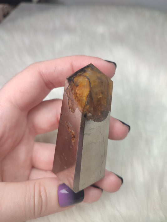 Punta pirita con cuarzo sanador - N° 22