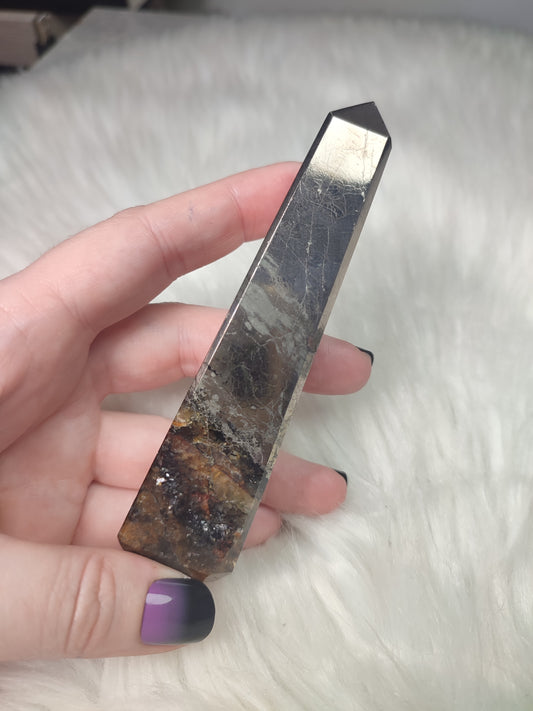 Punta pirita con cuarzo sanador - N° 23