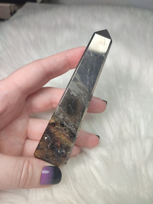 Punta pirita con cuarzo sanador - N° 23