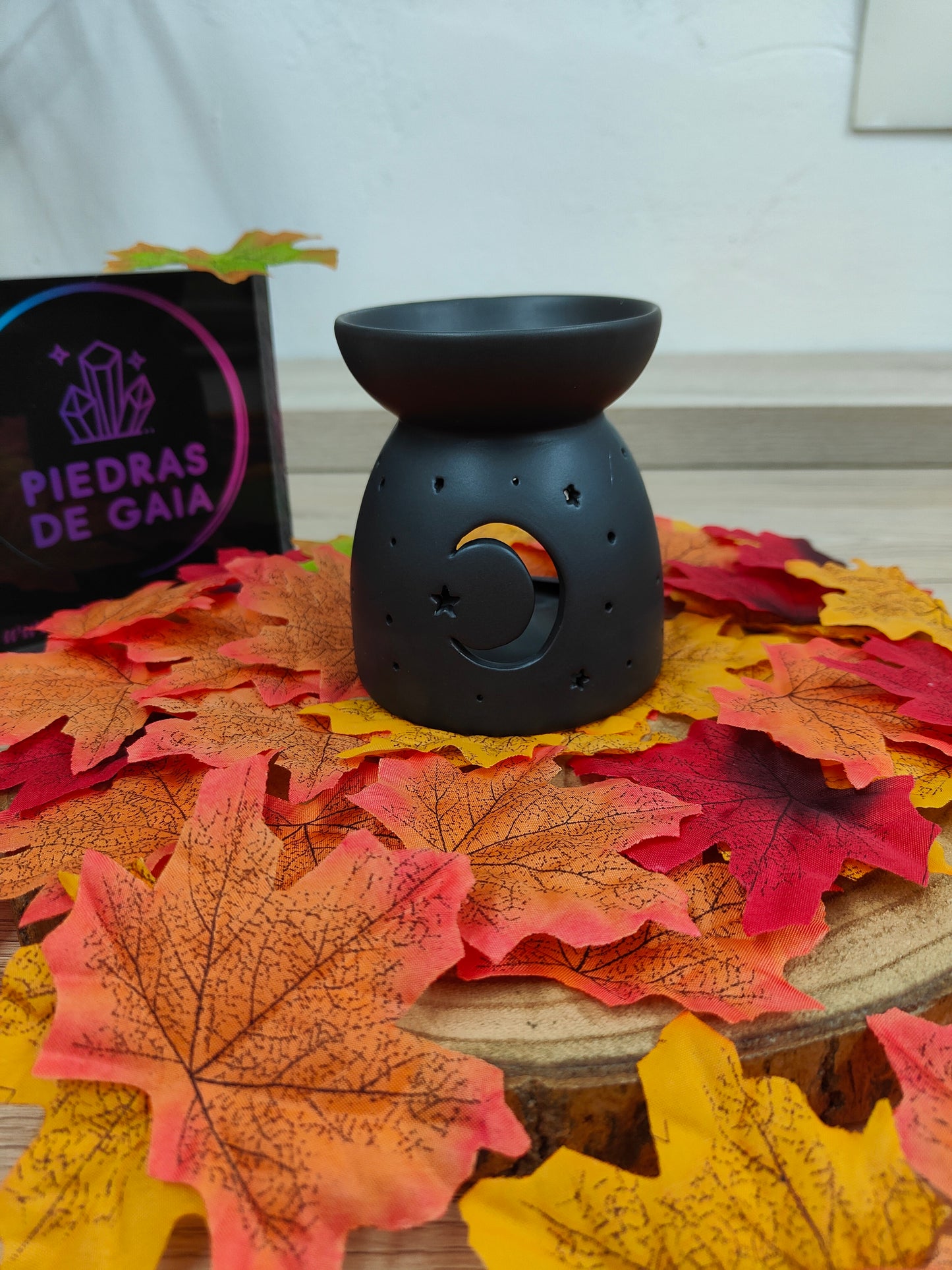 Quemador De Cerámica Negro - Dos Modelos Pentagrama o Luna