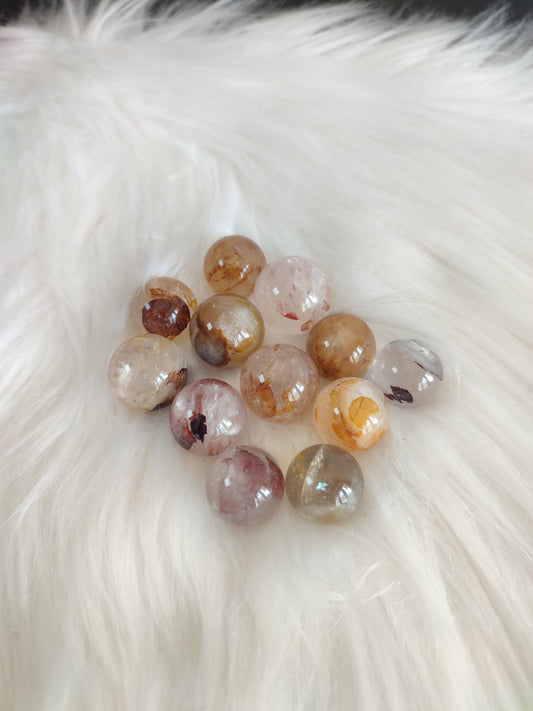 Mini esferas cuarzo hematoide y sanador