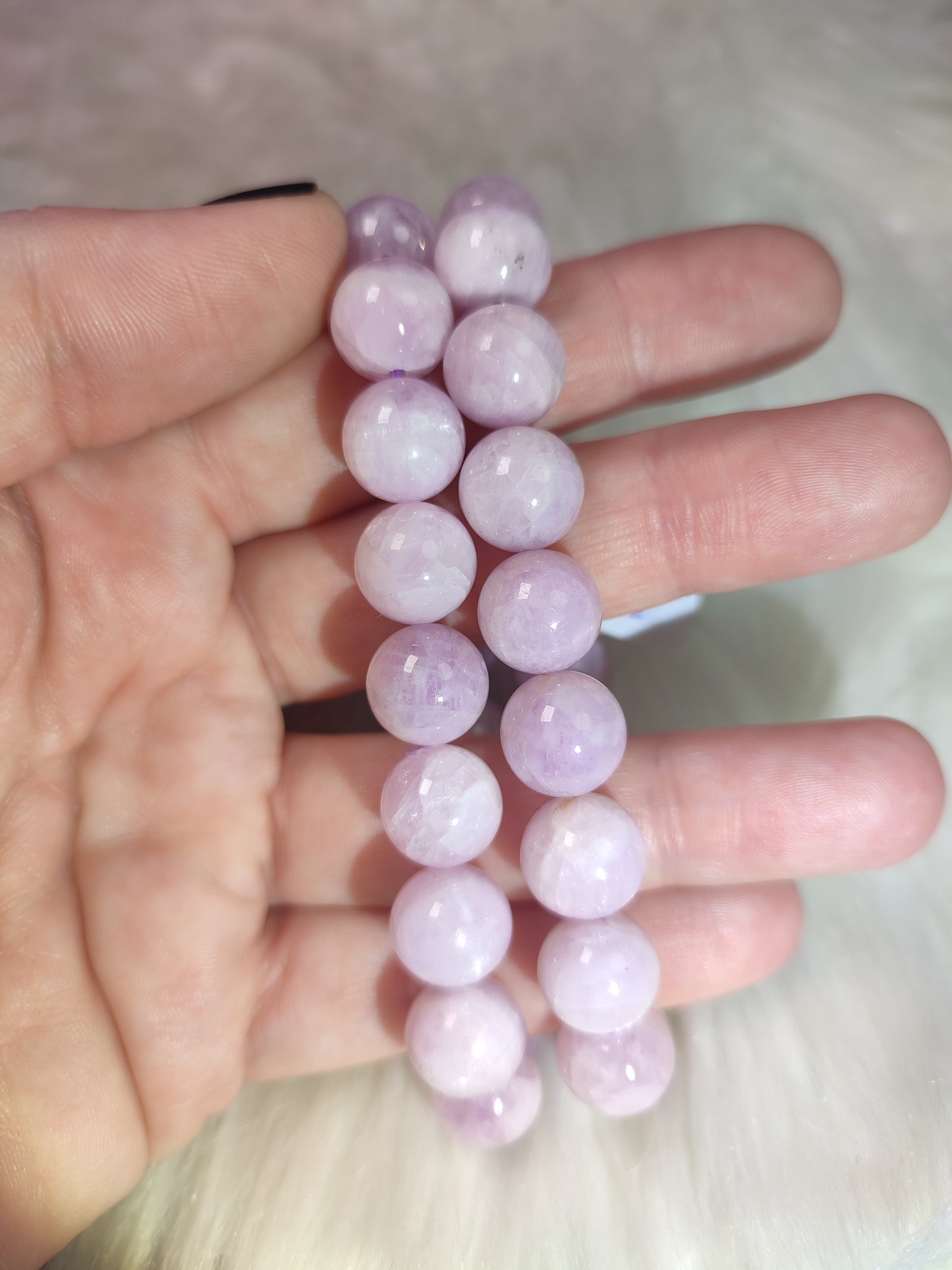 Pulsera elástica esferas de kuncita 11mm