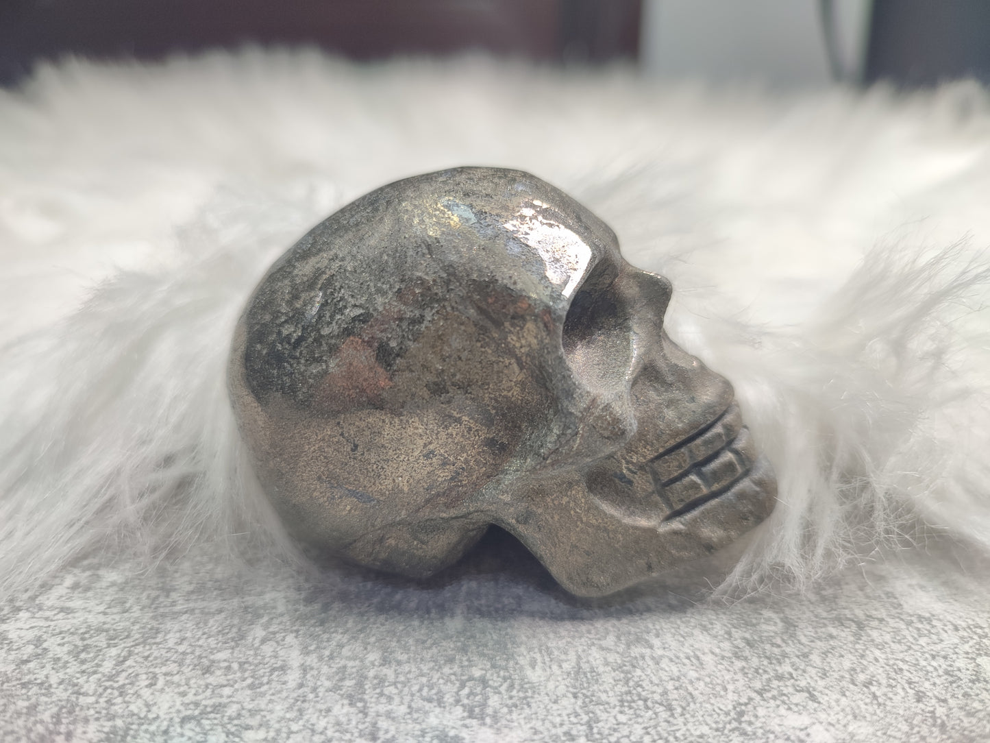 Calavera tallada en Pirita n°1 - 250 gramos aprox