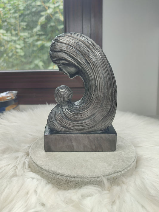 ArtDeco Obsdiana plateada Madre e hija 1256 gramos - VIDEO