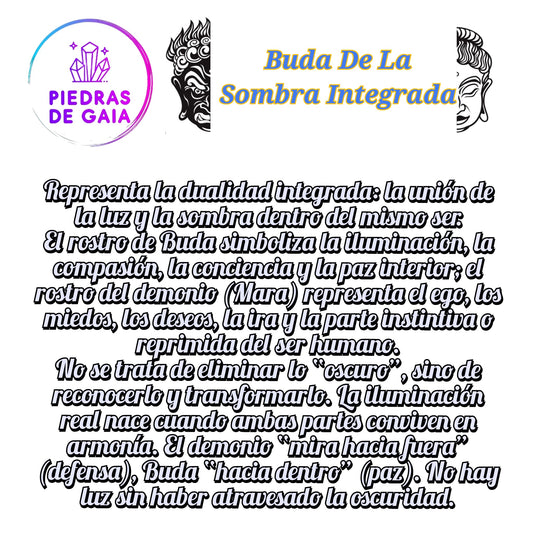 Buda de la Sombra Integrada Obsidiana Plateada