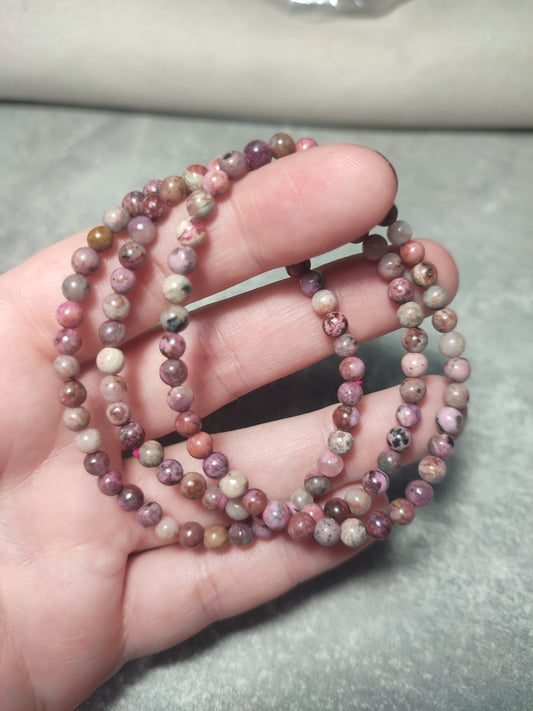 Pulsera elástica bolas 4 mm - Cobalto Calcita