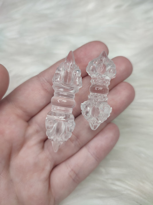 Vajra o Dorje de cuarzo roca - 2 medidas