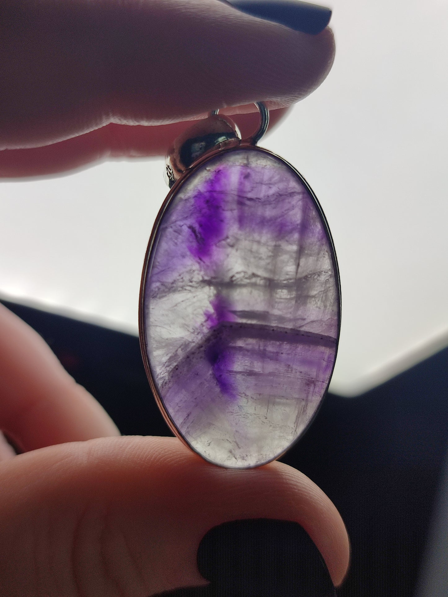 Colgante baño de plata amatista n°33