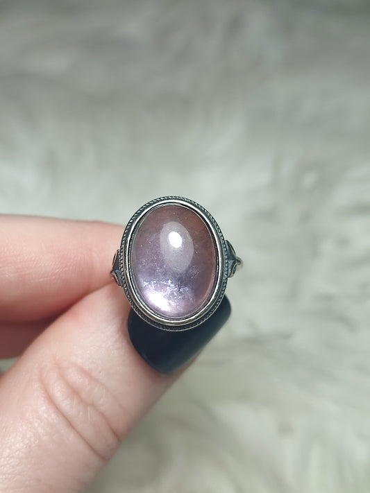 Anillo plata 925 con mica morada - ajustable n° 2