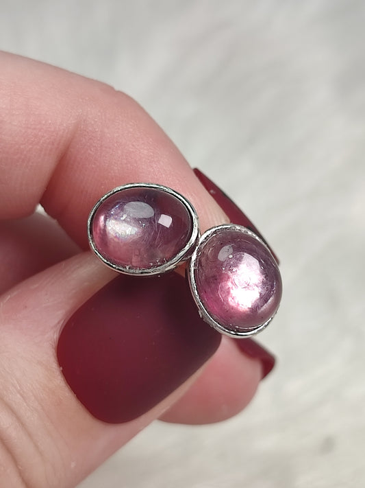 Pendientes plata 925 con mica morada n° 351