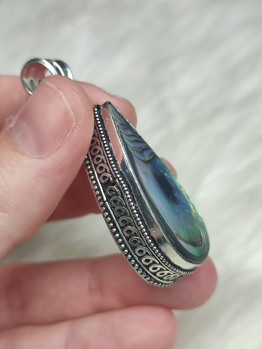 Colgante baño de plata con abulón - N° 56