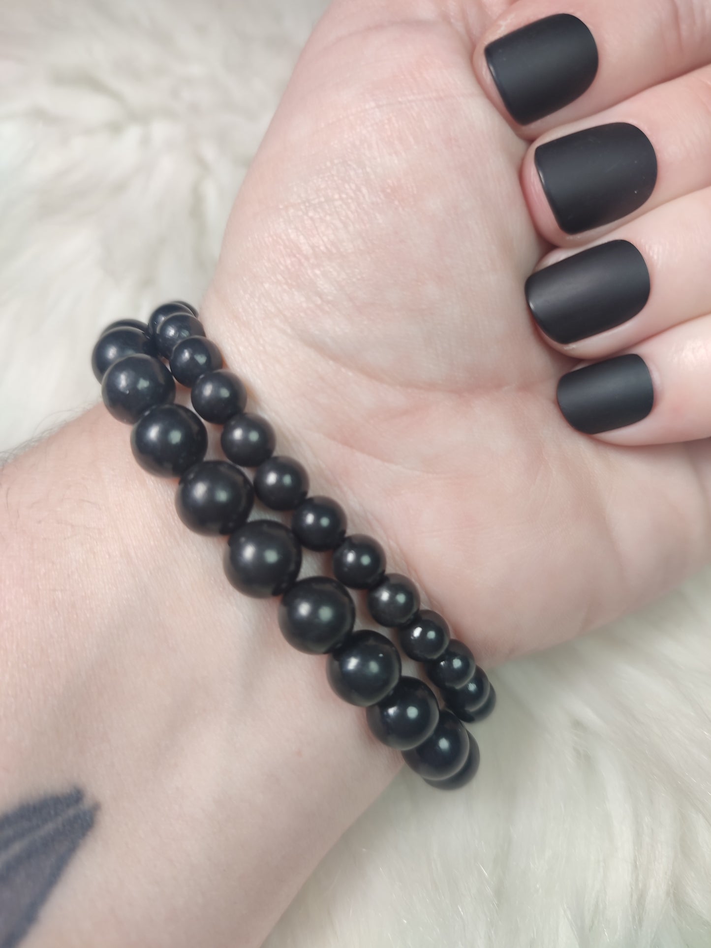 Pulsera bolas shungit - diferentes medidas