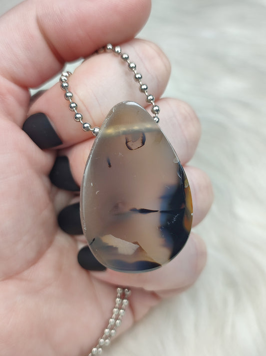 Colgante acero ágata - Ema Egg