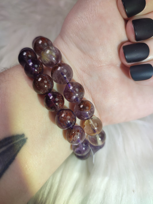 Pulsera elástica esferas de super seven 10 mm