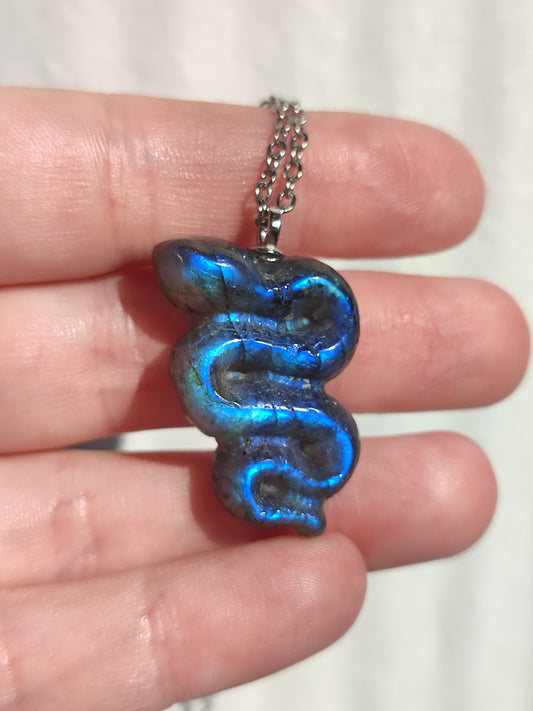 Colgante plata 925 y labradorita - serpiente 170