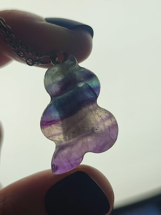 Colgante acero con serpiente fluorita - varias