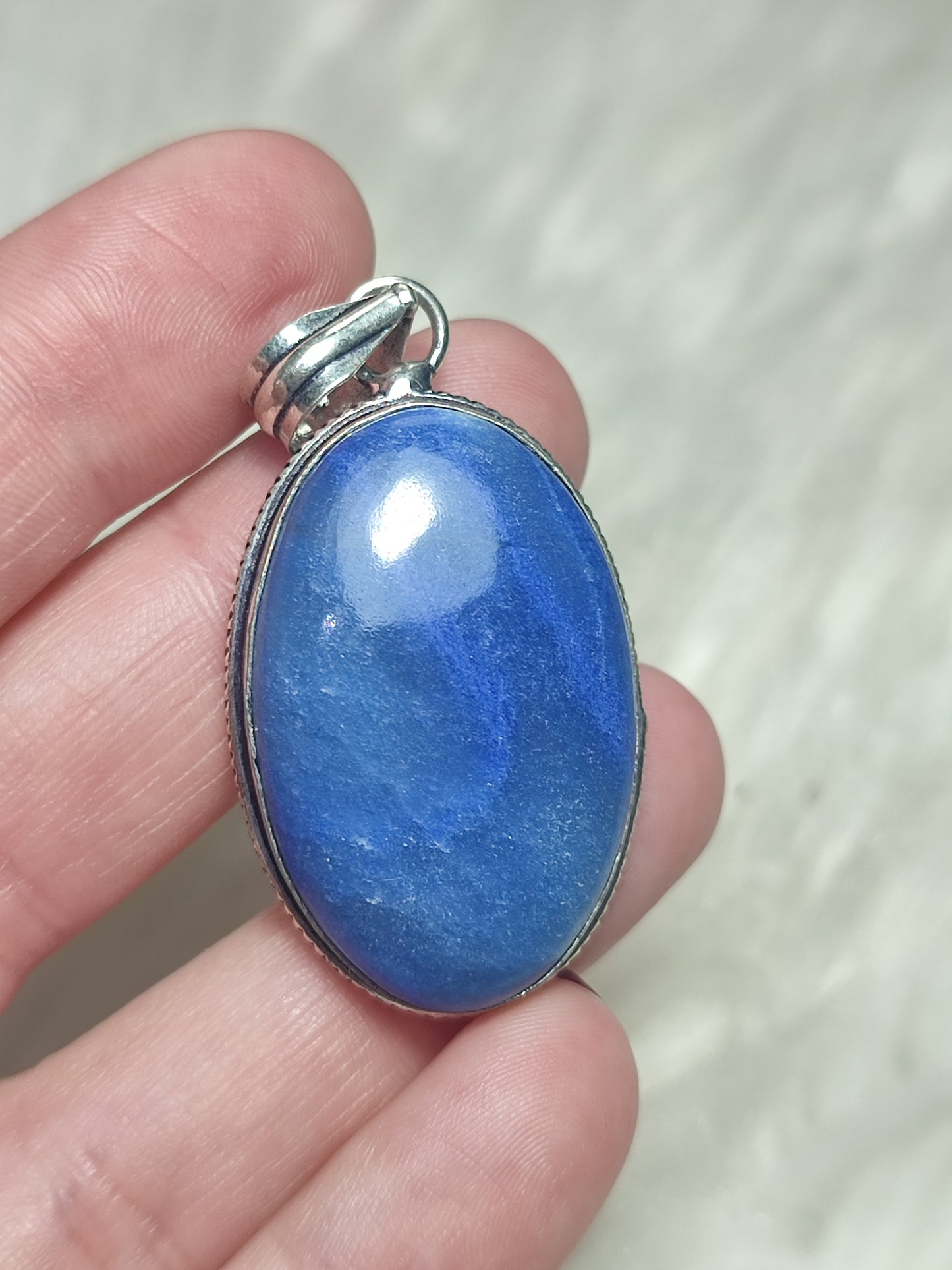 Colgante baño de plata con aventurina azul 59