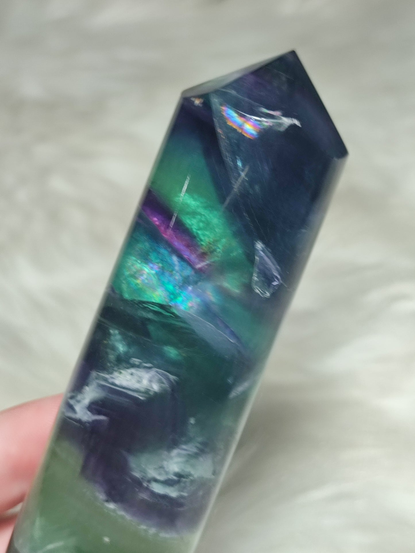 Punta flúorita multicolor alta calidad 102 - Video