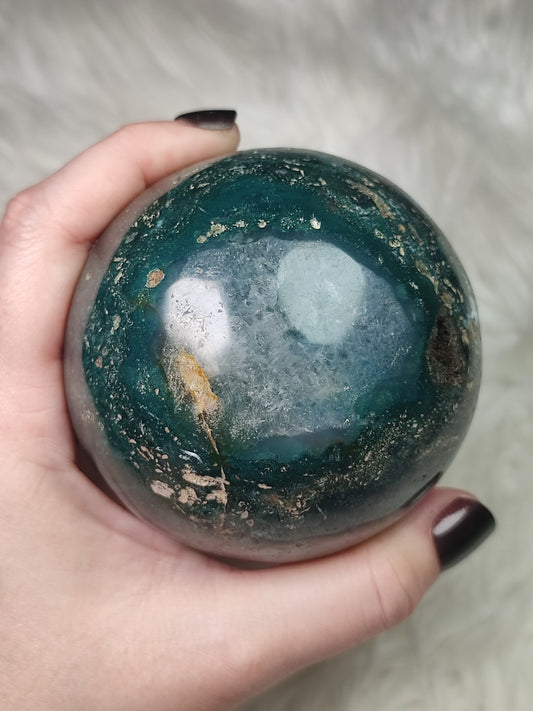Gran esfera jaspe océano 806 gramos - VIDEO