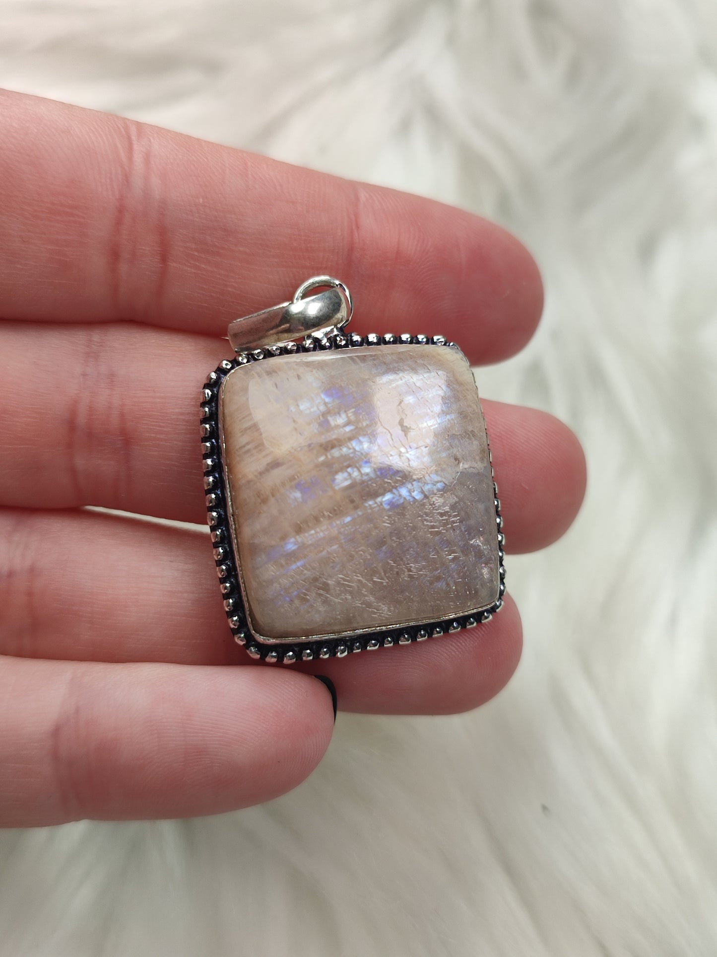 Colgante baño de plata con piedra luna n° 78