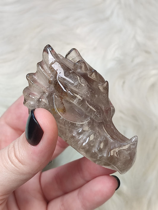 Dragón de apatito cuarzo ahumado 133