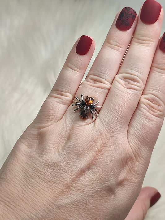 Anillo plata de ley 925 con cuarzo rutilo cobre n° 46