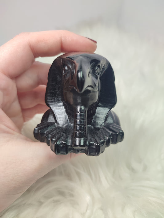 Busto Horus tallado en Obsidiana negra n° 28