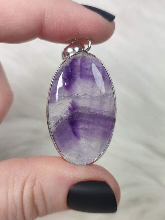 Colgante baño de plata amatista n°33