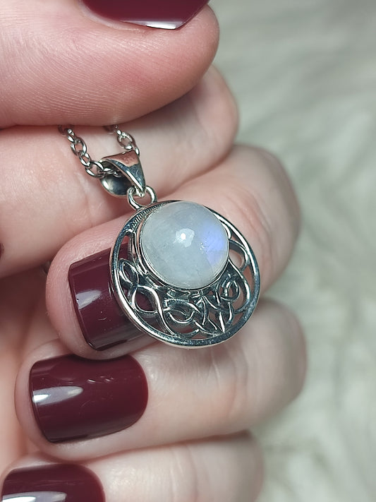 Colgante plata 925 con piedra luna n° 51