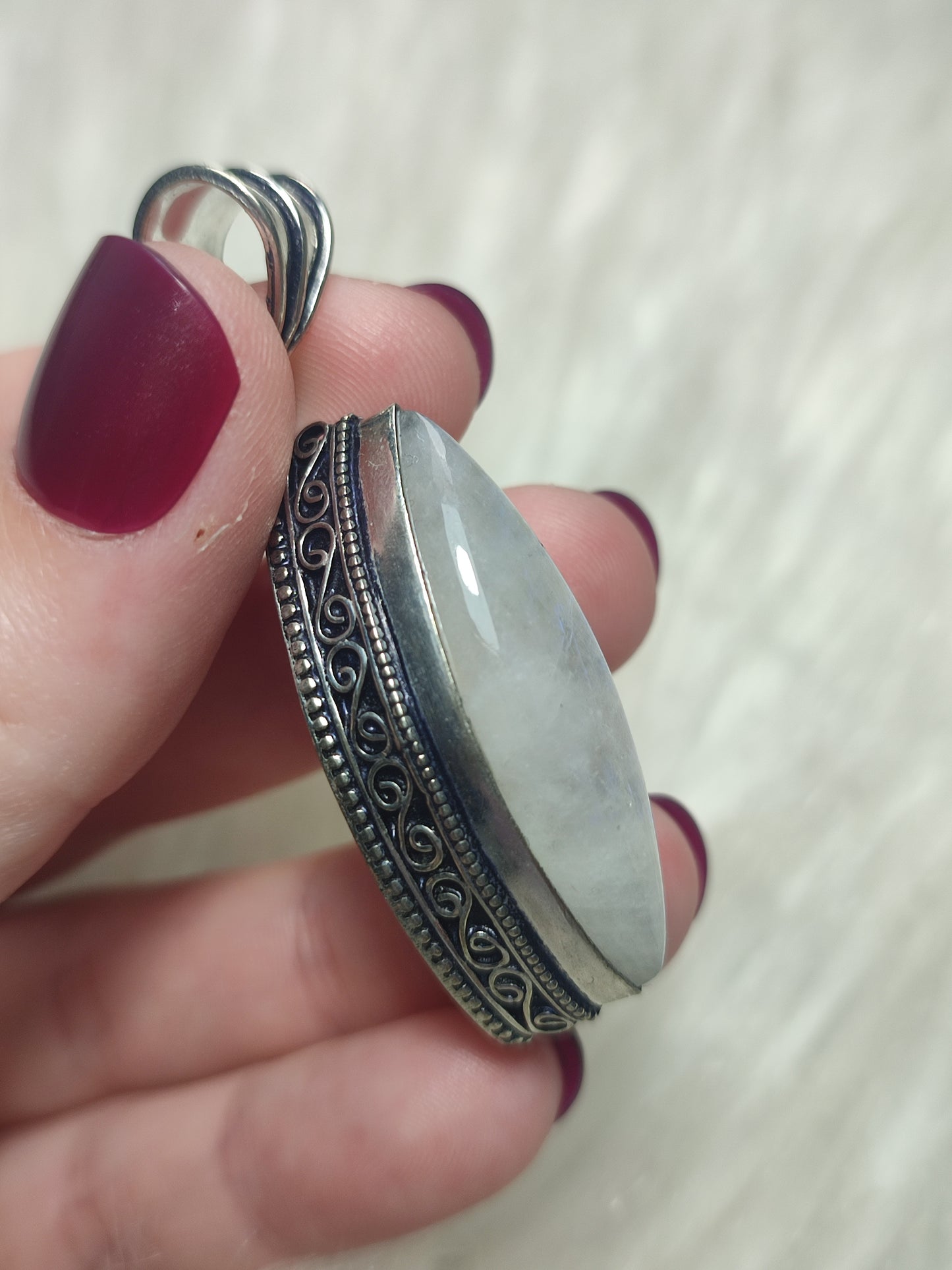 Colgante baño de plata con piedra luna 8