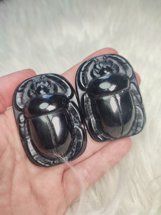 Escarabajo egipcio en Obsidiana negra