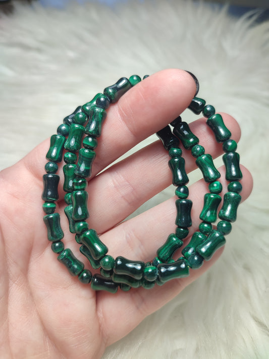 Pulsera elástica malaquita
