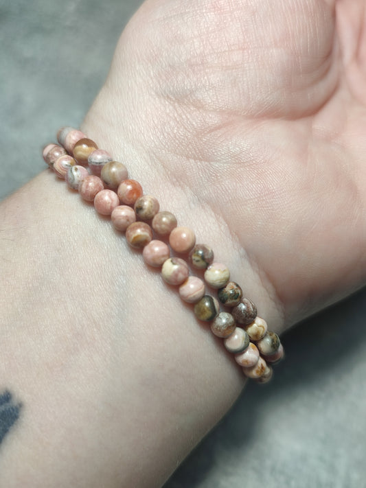 Pulsera elástica bolas 4 mm - rodocrosita