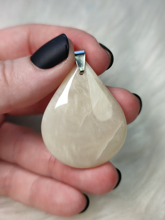 Colgante acero con piedra luna n°73