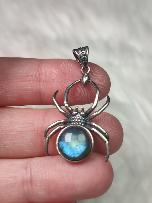 Colgante araña en plata 925 con labradorita n° 160