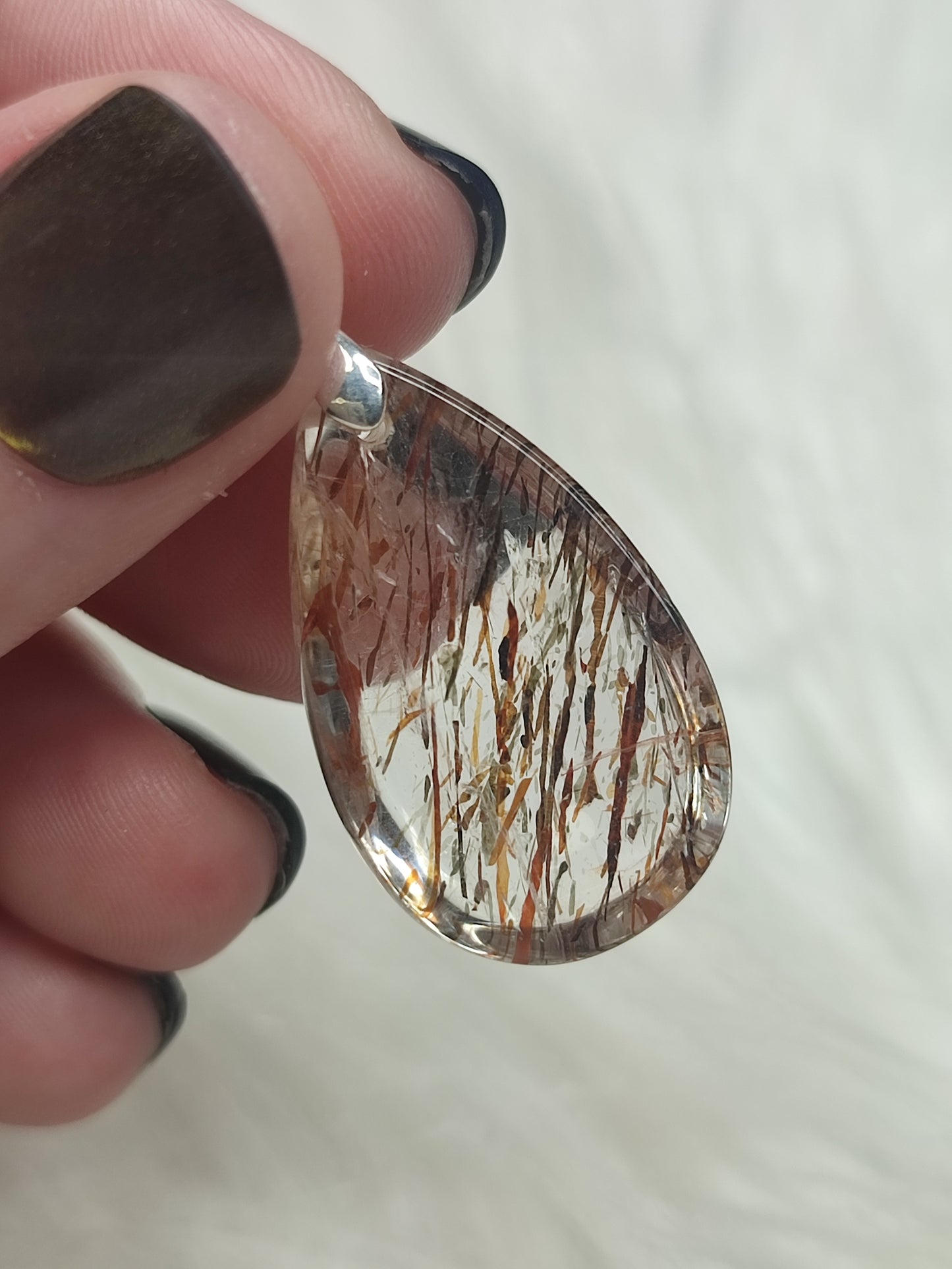 Colgante plata de ley 925 con rutilo cobre - número 18