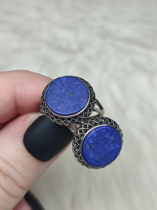 Anillo bisutería ajustable con lapislázuli - ver descripción