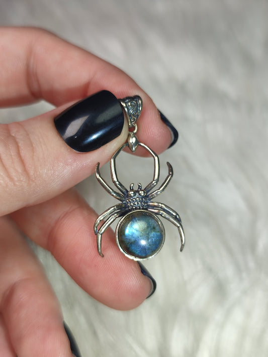 Colgante araña en plata 925 con labradorita n° 160