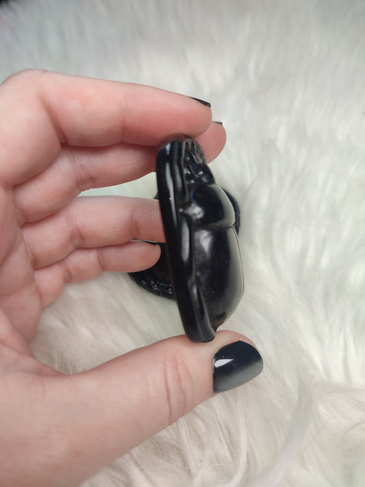 Escarabajo egipcio en Obsidiana negra