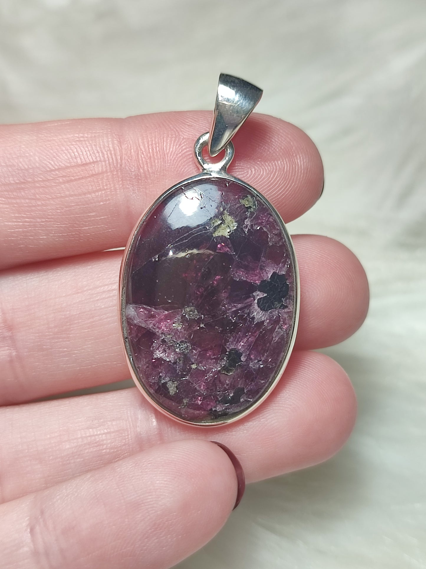 Colgante plata 925 con granate n°34