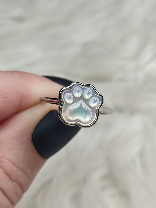 Anillo bisutería con nácar - modelo huella