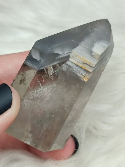 Punta cuarzo fantasma con inclusiones n°167