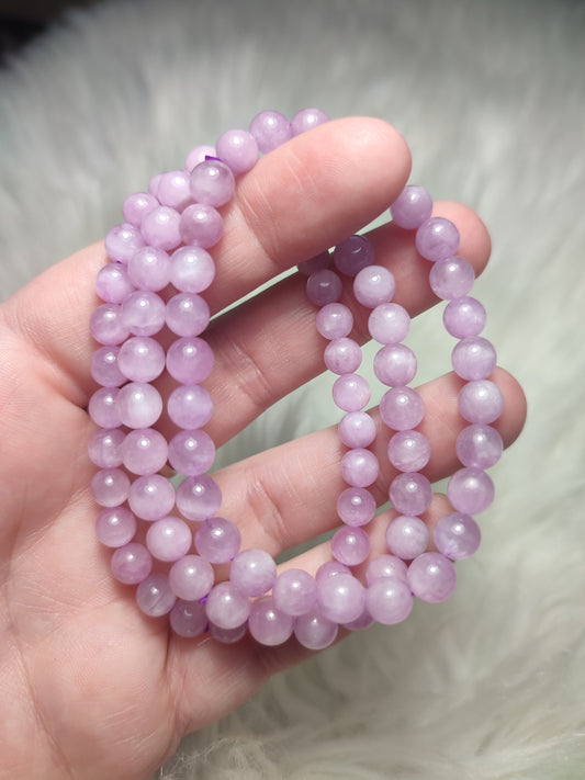 Pulsera elástica esferas de kuncita 6 mm