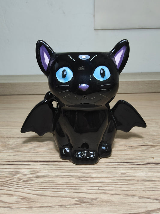 Quemador De Aceite y Cera- Gatito Murcielago