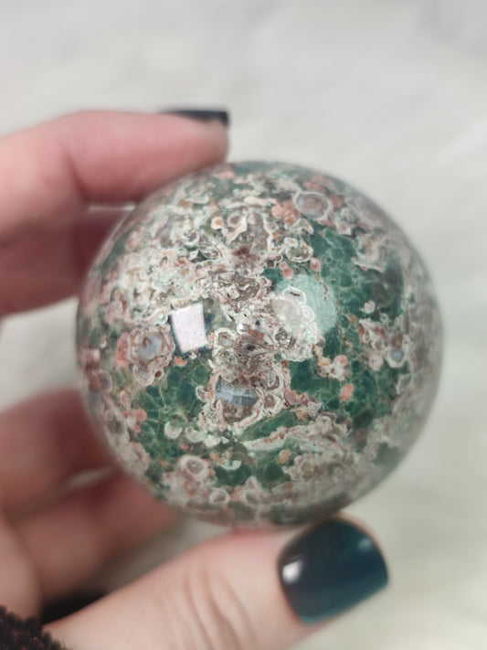 Esfera jaspe verde flor - n° 11